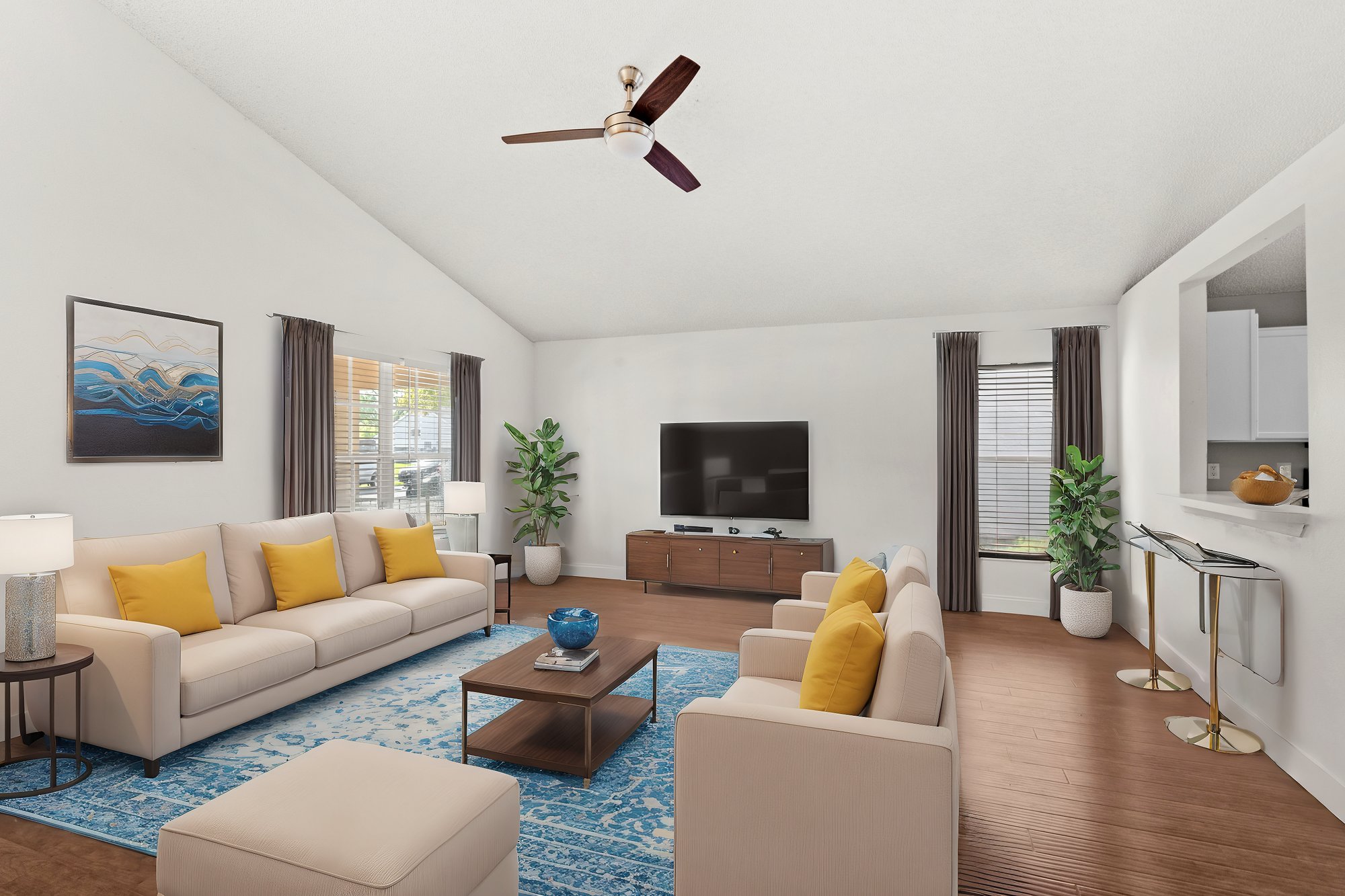 living room with virtual furniture